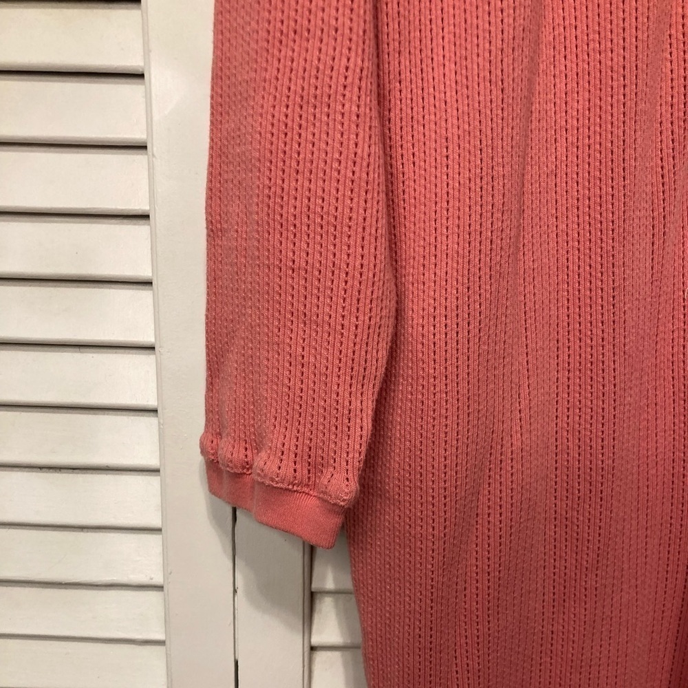 Vintage Victorias Secret Pink Button Down Thermal Onesie Size Small - Picture 11 of 11